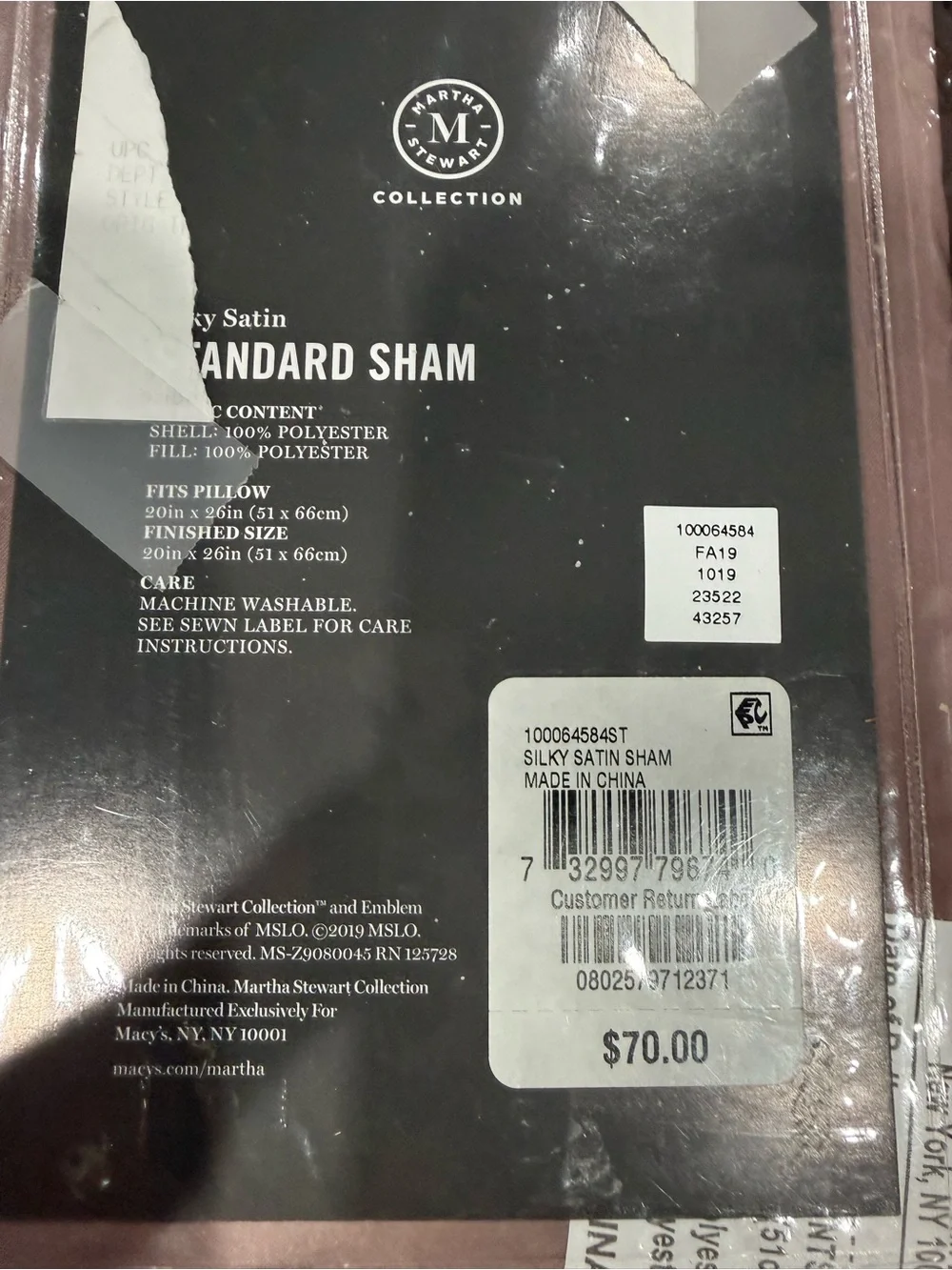 Martha Stewart Pillow Sham in Dusty Rose Mauve